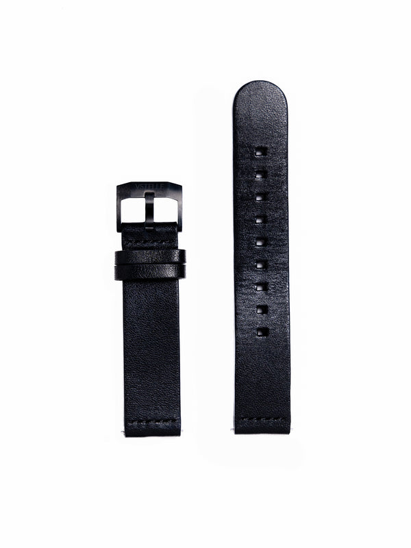 Black Horween Leather Straps | 20mm Watcg Bands | Vstelle Watch