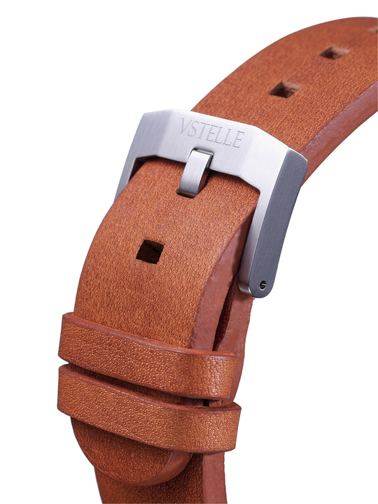 V-Pioneer | White Dial | Brown Horween Leather - VSTELLE
